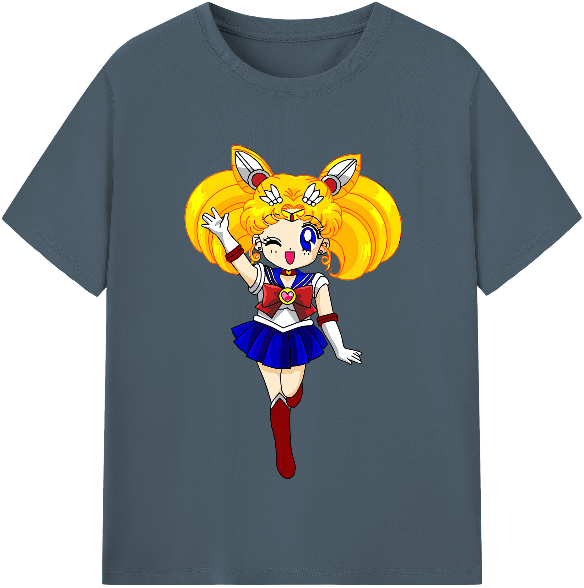（画像用） 美少女戦士セーラームーン 月野 うさぎ つきの うさぎ Sailor Moon Tsukino Usagi 綿100％半袖Tシャツ（フロントプリント）